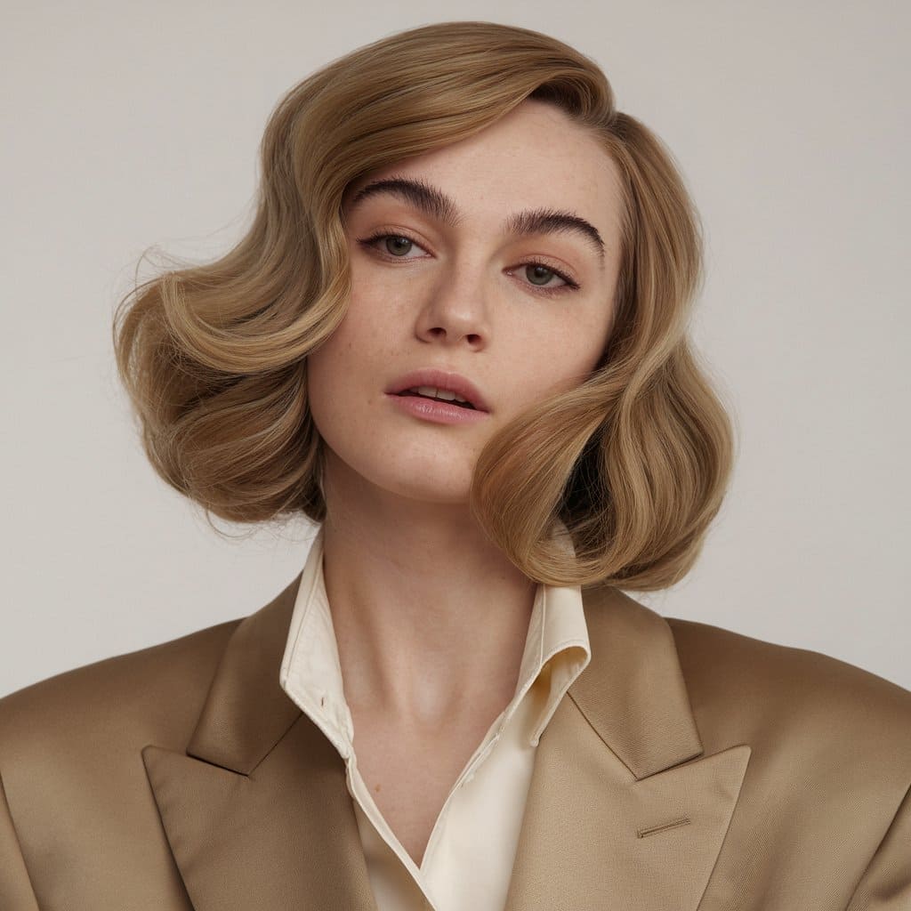 Chin Length Bob with Soft Loose Classy Waves