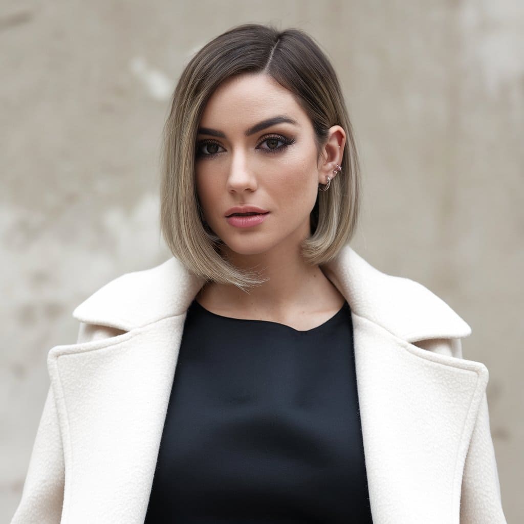 Jaw Length Bob with Side Part