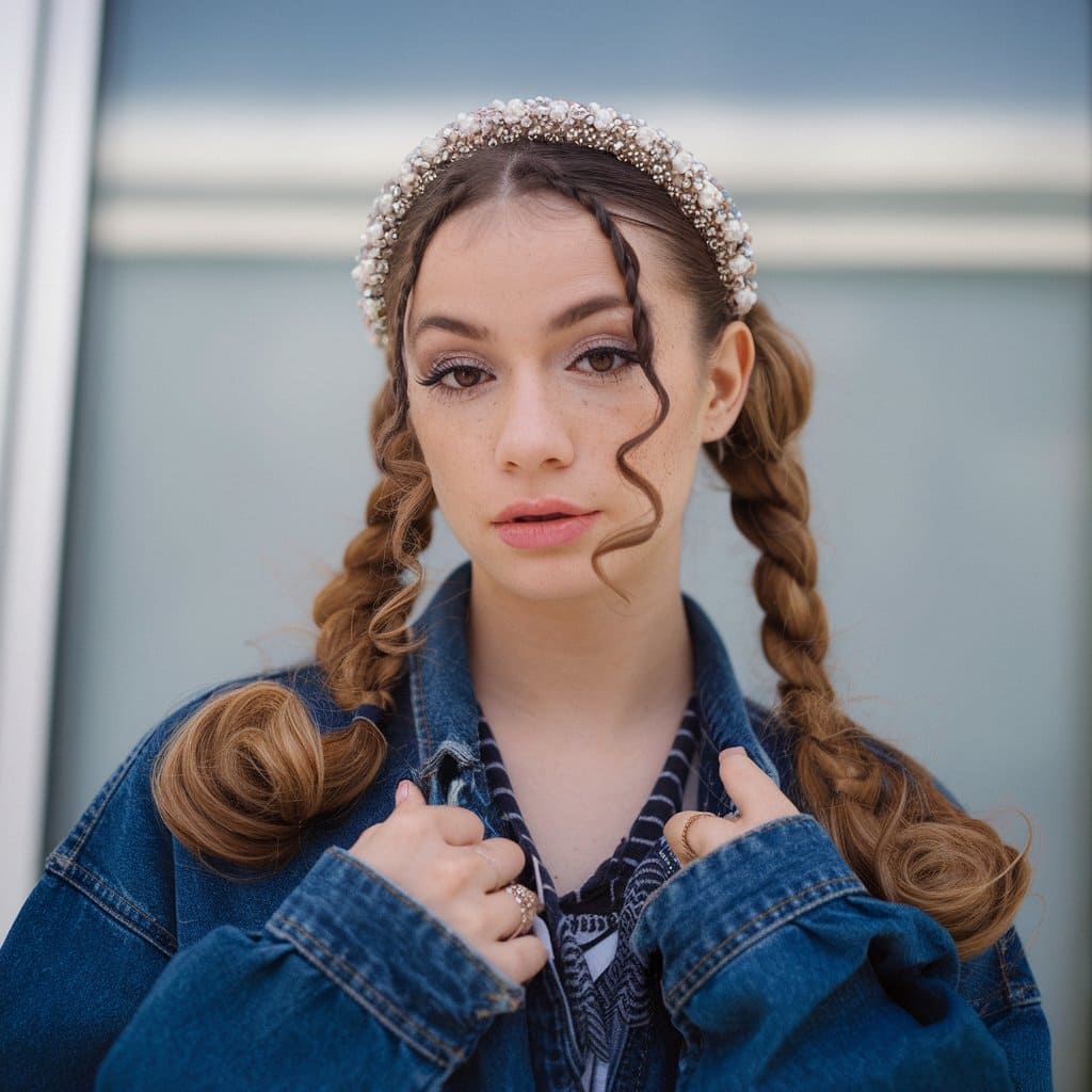 Low Pigtails with Headband