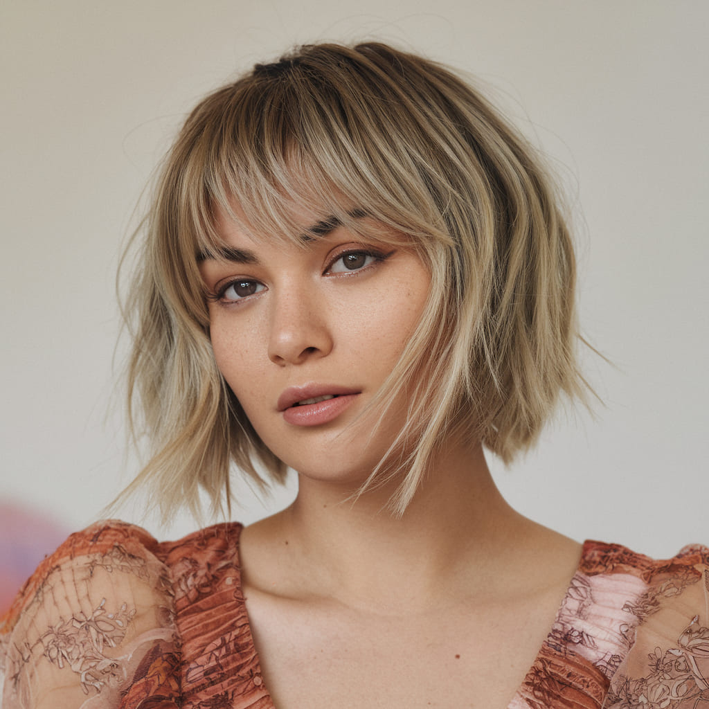 Choppy Bob with Casual Fringe