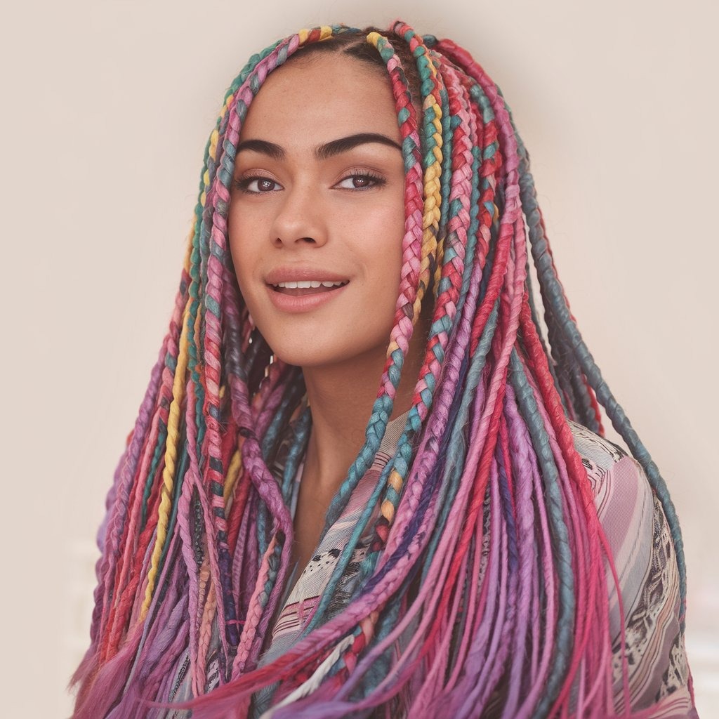 Colorful Box Braids