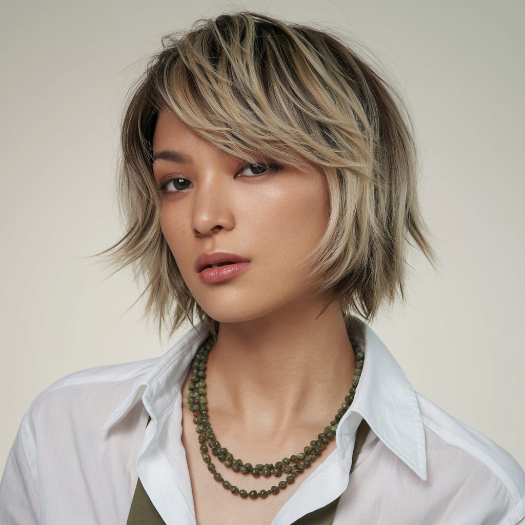 Cropped Bob with Layers and Highlights