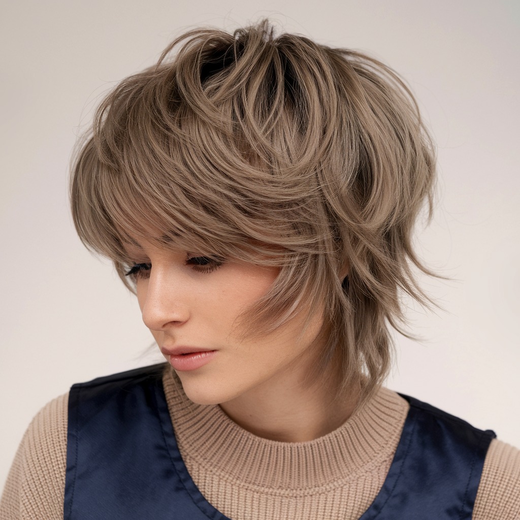 Pixie Wolf Cut with Full Fringe