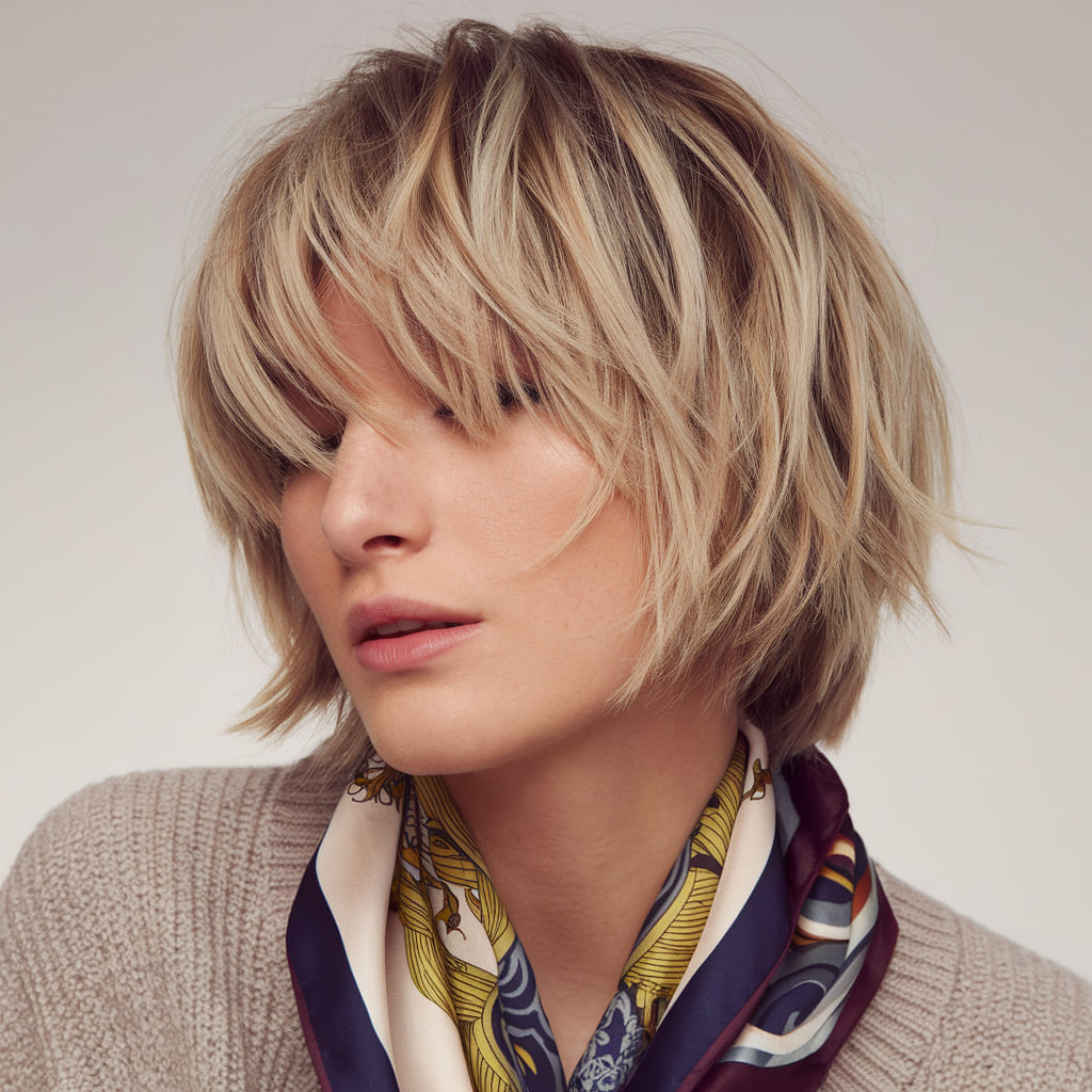 Razor Cut Choppy Bob for Extra Edge