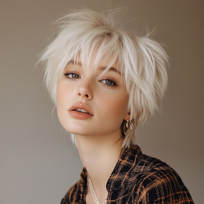 Shaggy Wolf Cut with Light Fringe