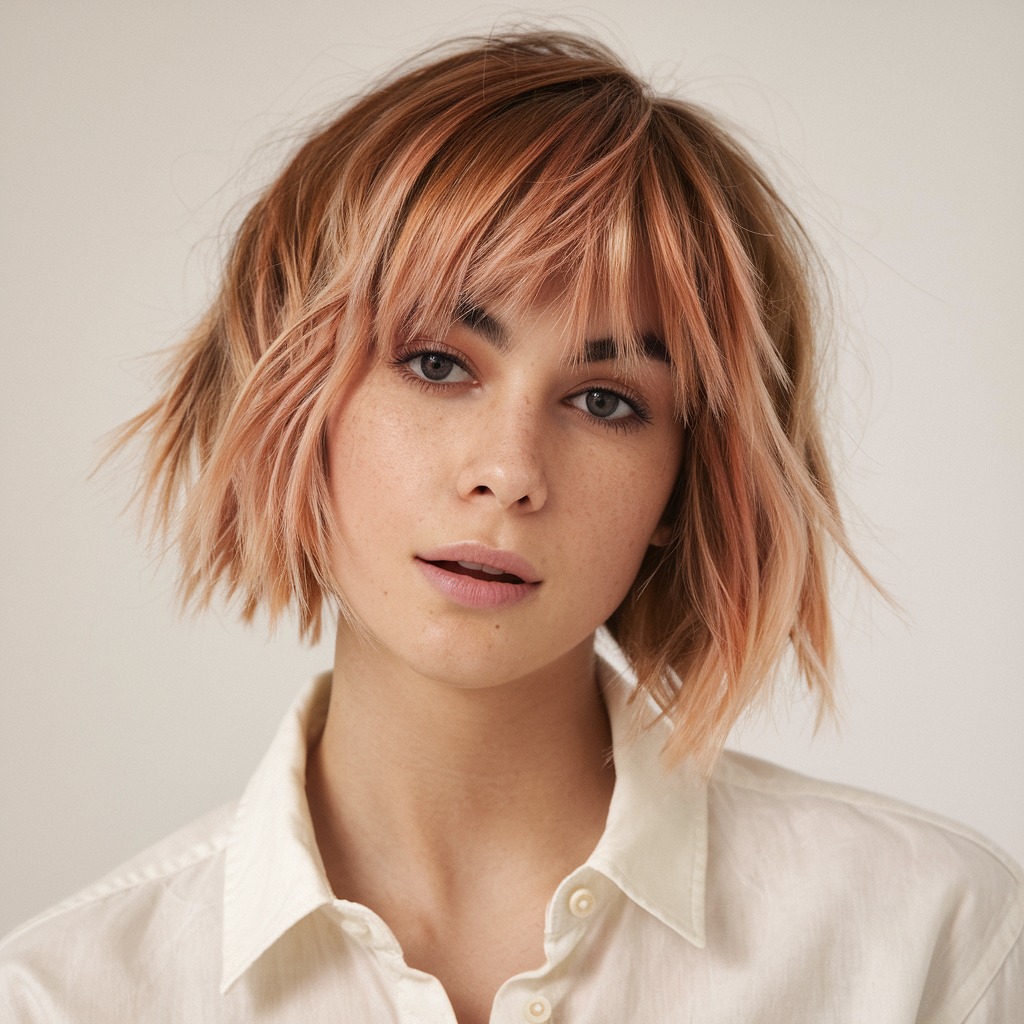 Subtle Peachy Bangs