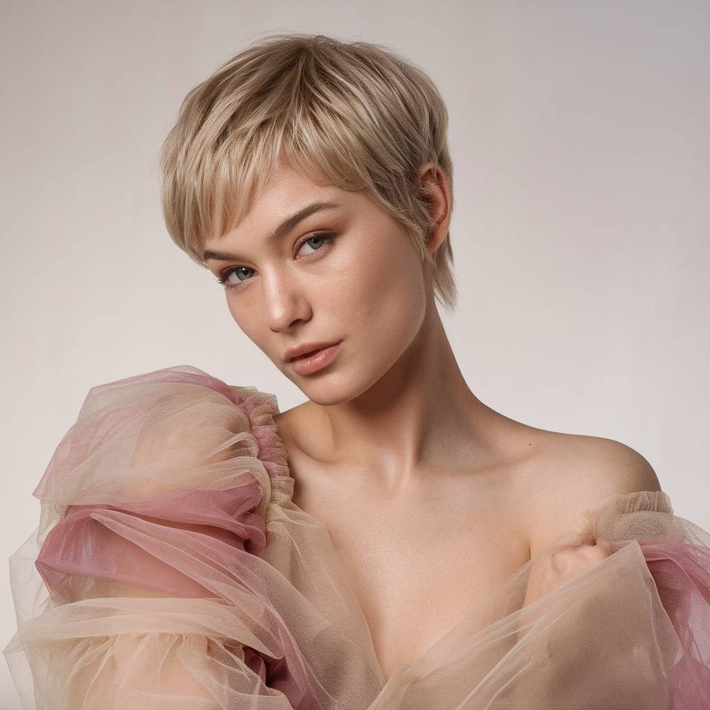 Tapered Pixie Haircut with Soft Layers