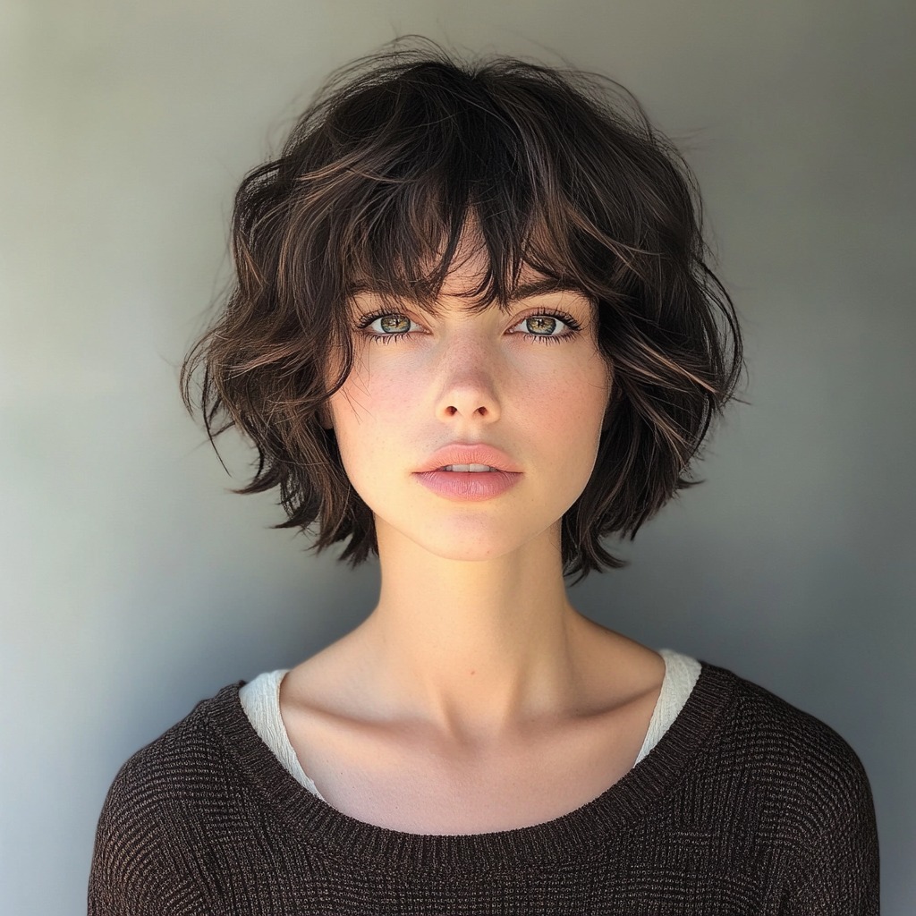 Tousled Wolf Cut with Soft Bangs