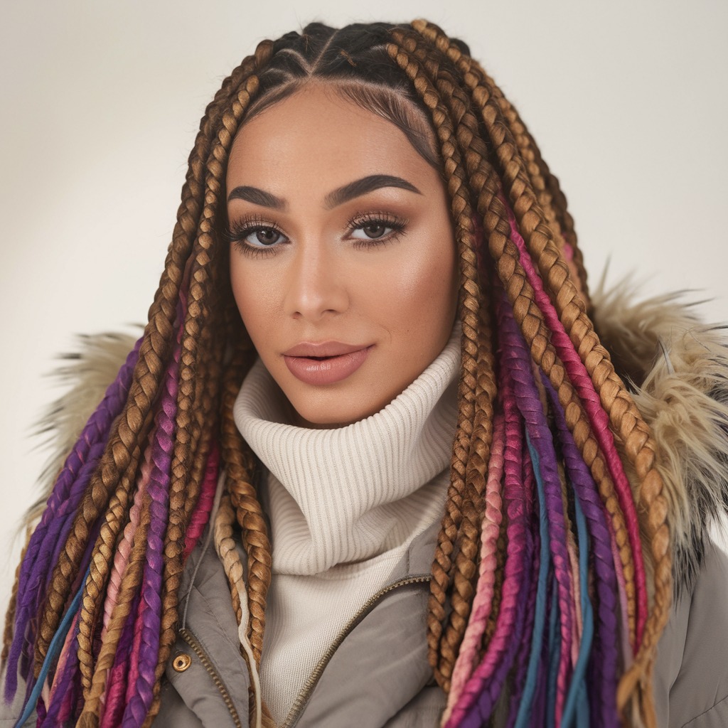 Knotless Braids with Colorful Extensions