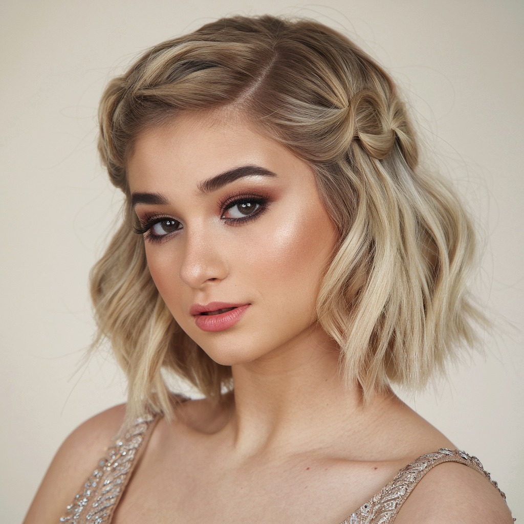 Soft Pinned Waves for Short to Medium Hair