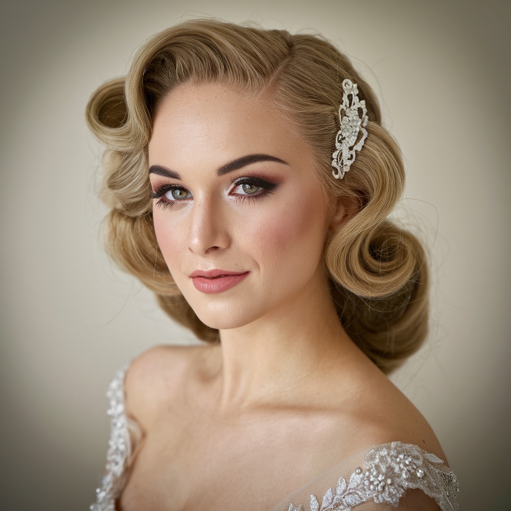 Vintage Finger Waves with Decorative Clip